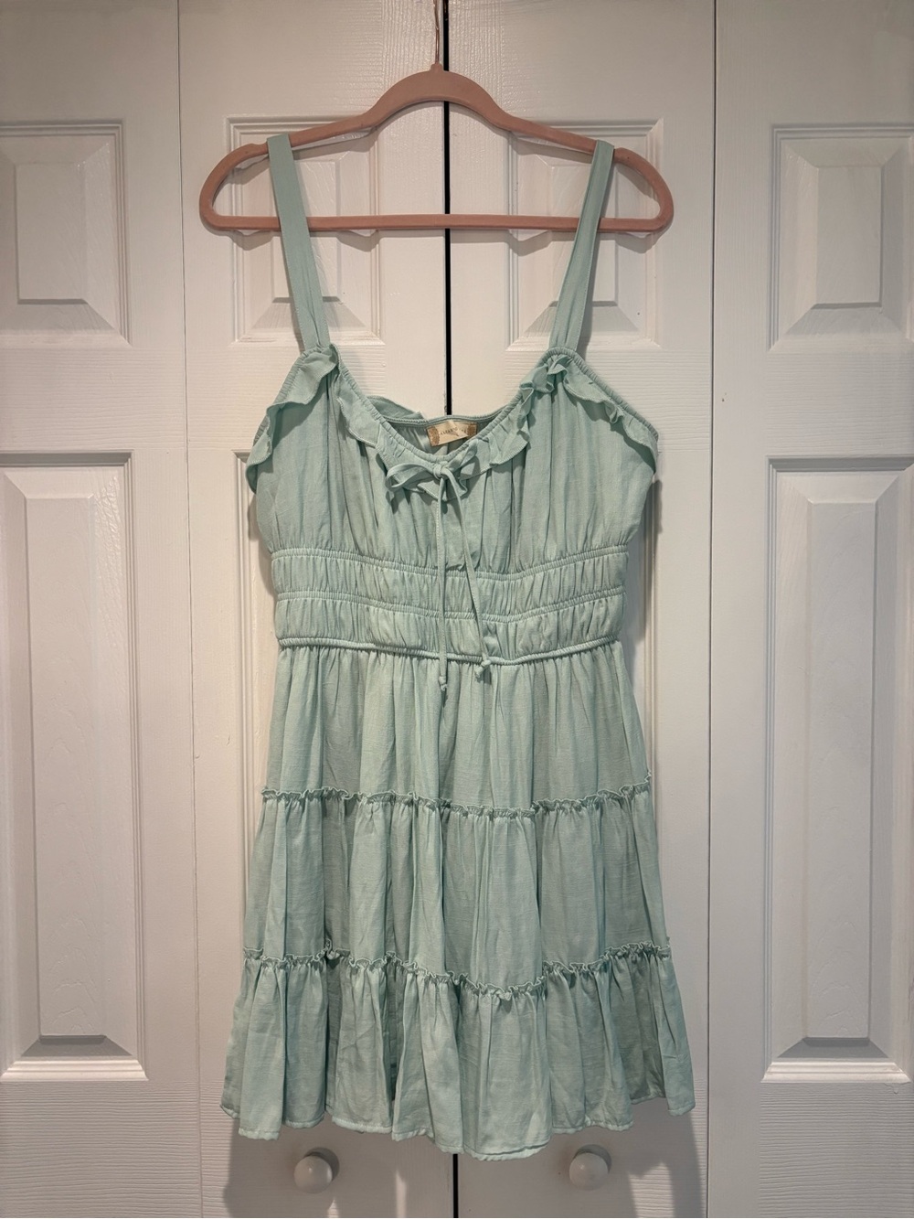 Altar'd State Mint Green Ruffled Tiered Sundress
